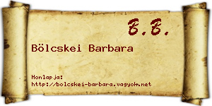 Bölcskei Barbara névjegykártya