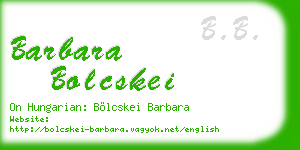 barbara bolcskei business card